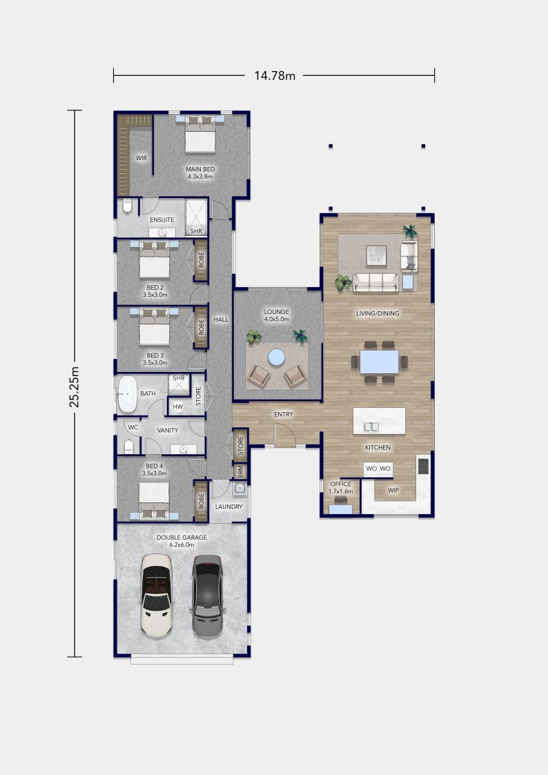 Floor plan · Cambridge Display Home, Modern Country Style Double Gable Residence