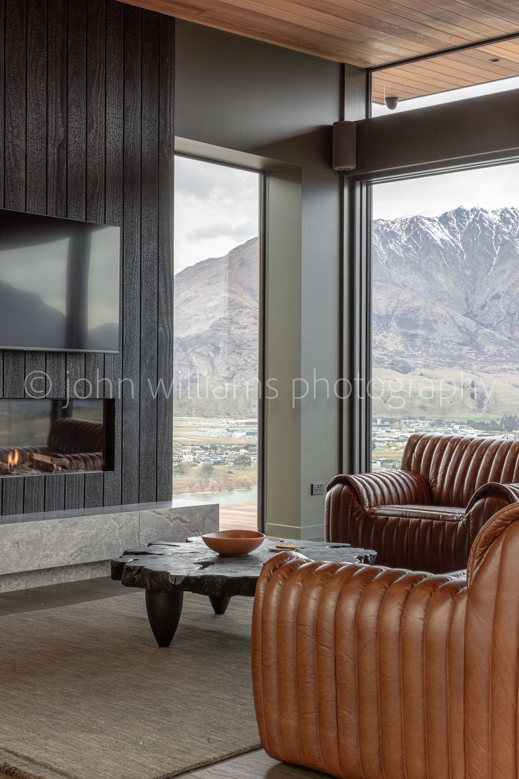 Queenstown Residential Carbonised Accoya Interior and Exterior Feature Walls