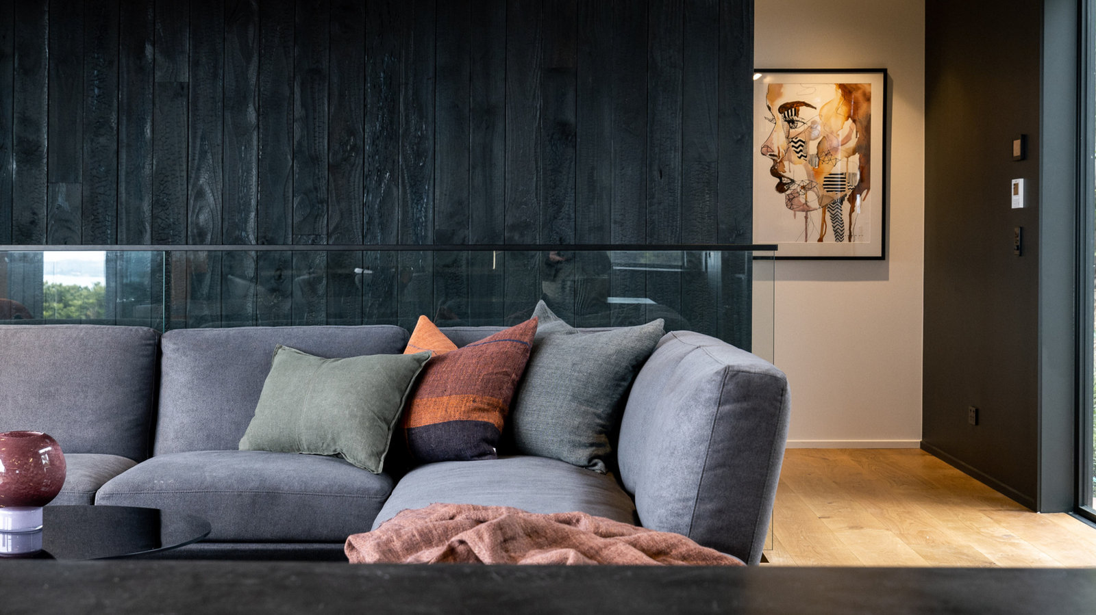 Waiheke cottage interior, Kindai charred brushed timber finish