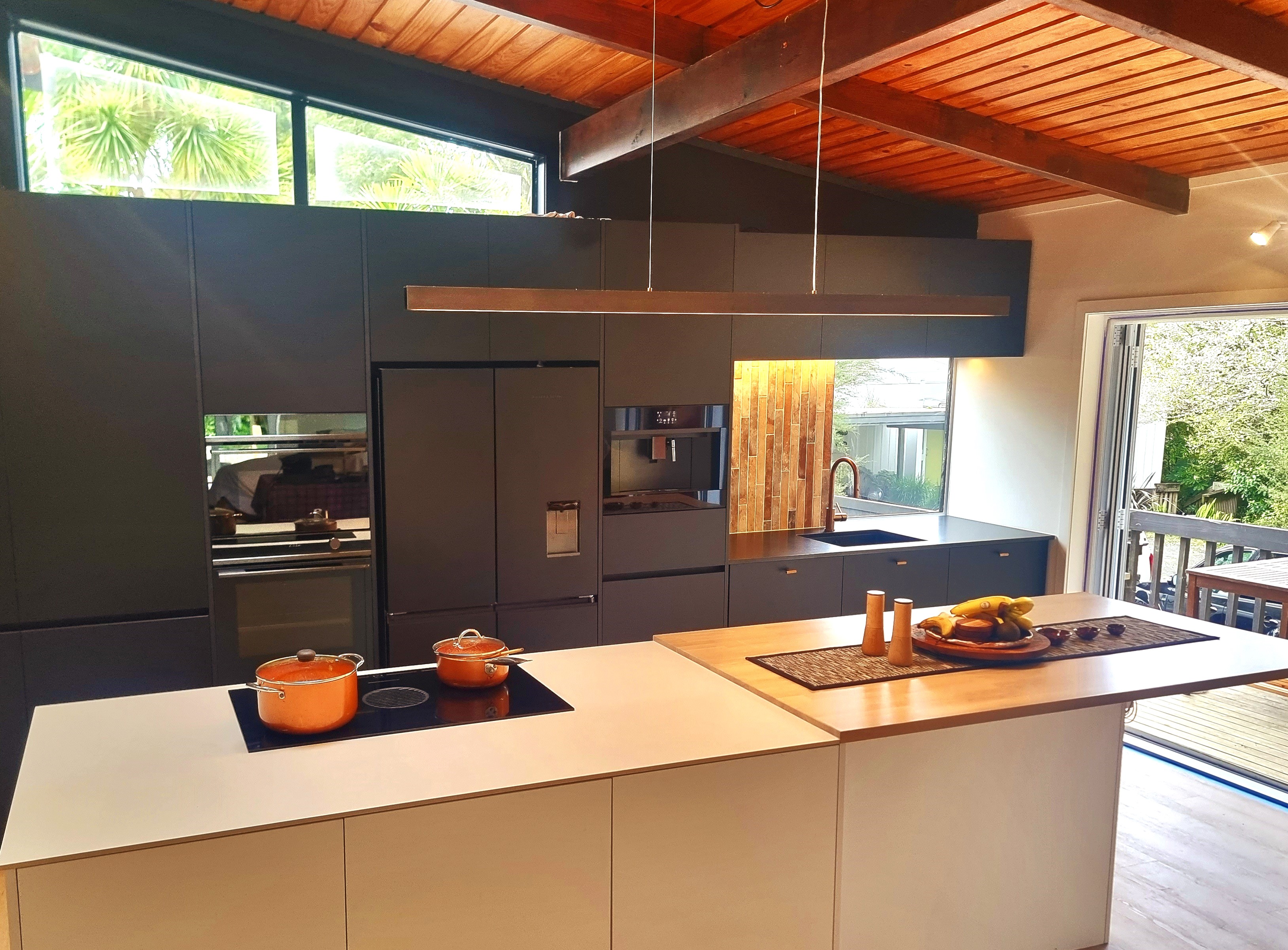 Titirangi Black and White Modern Kitchen Renovation