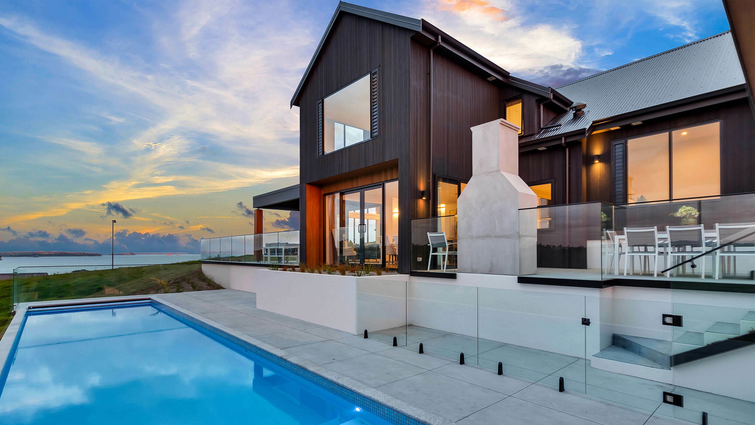 Modern Residence on a Sloping Waterfront Site at Weiti Bay