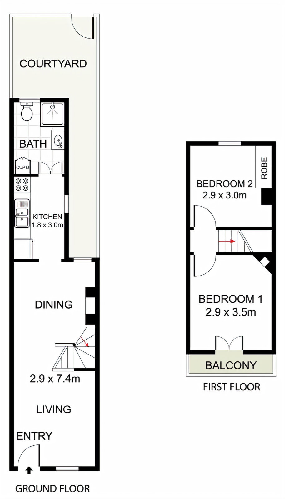 Floor plan · Paddington Narrow Terrace House Ground Floor Extension Renovation Case Study