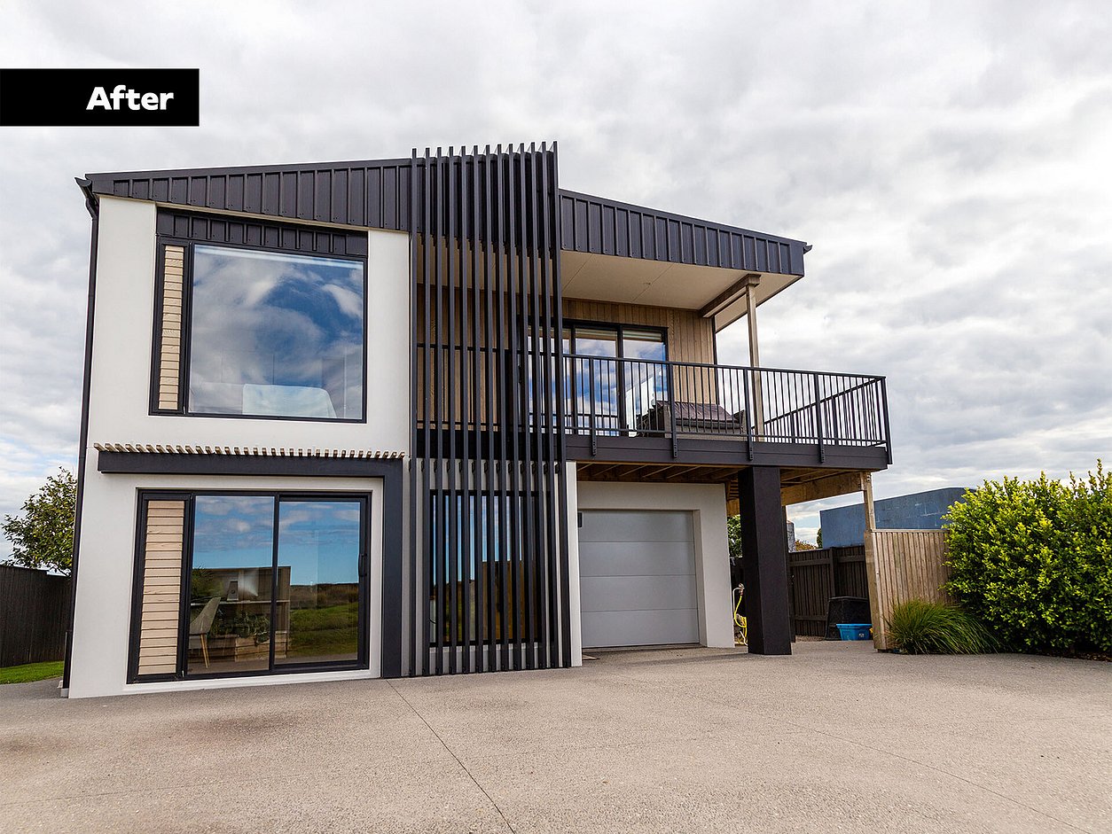 Complete renovation of 1970s brick house at Papamoa Beach, Tauranga