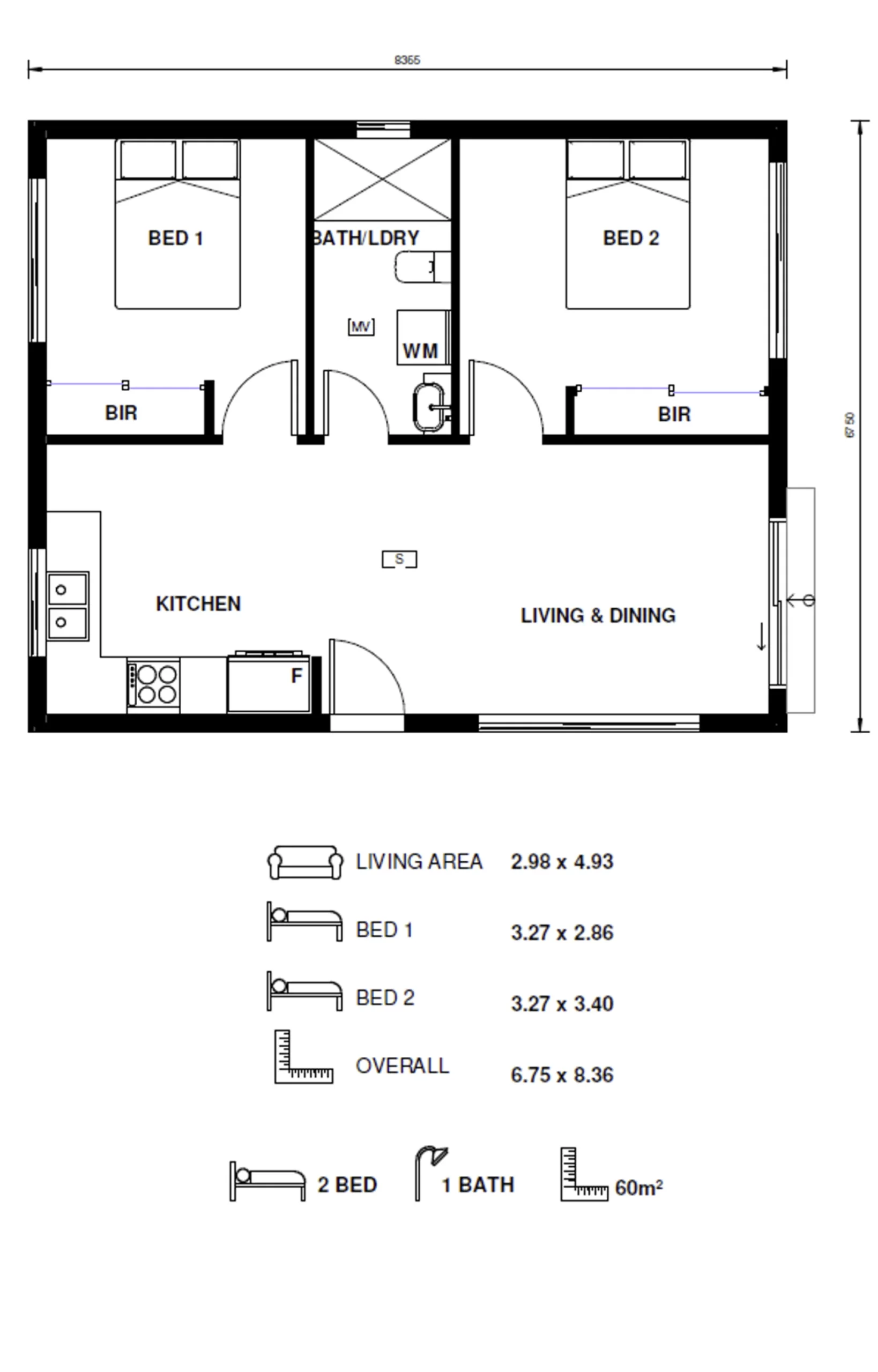 Floor plan · Jordan Springs 2-Bedroom Granny Flat Completed Project