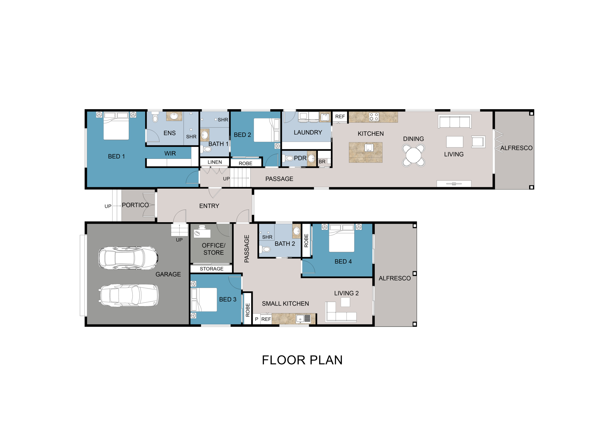 Floor plan · Yandina Pindari Rise Sloping Block Custom Home