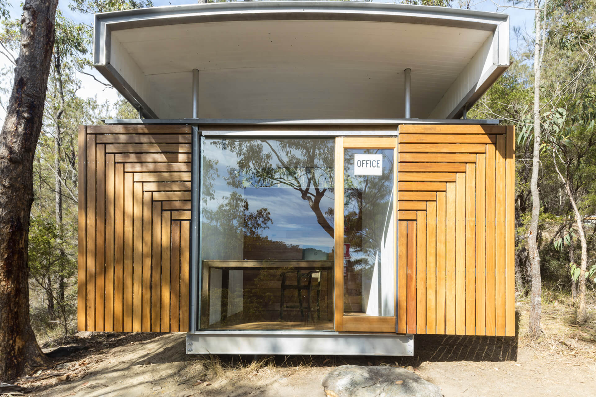 Outback Office: Mt White Recycled Materials Prefab Building