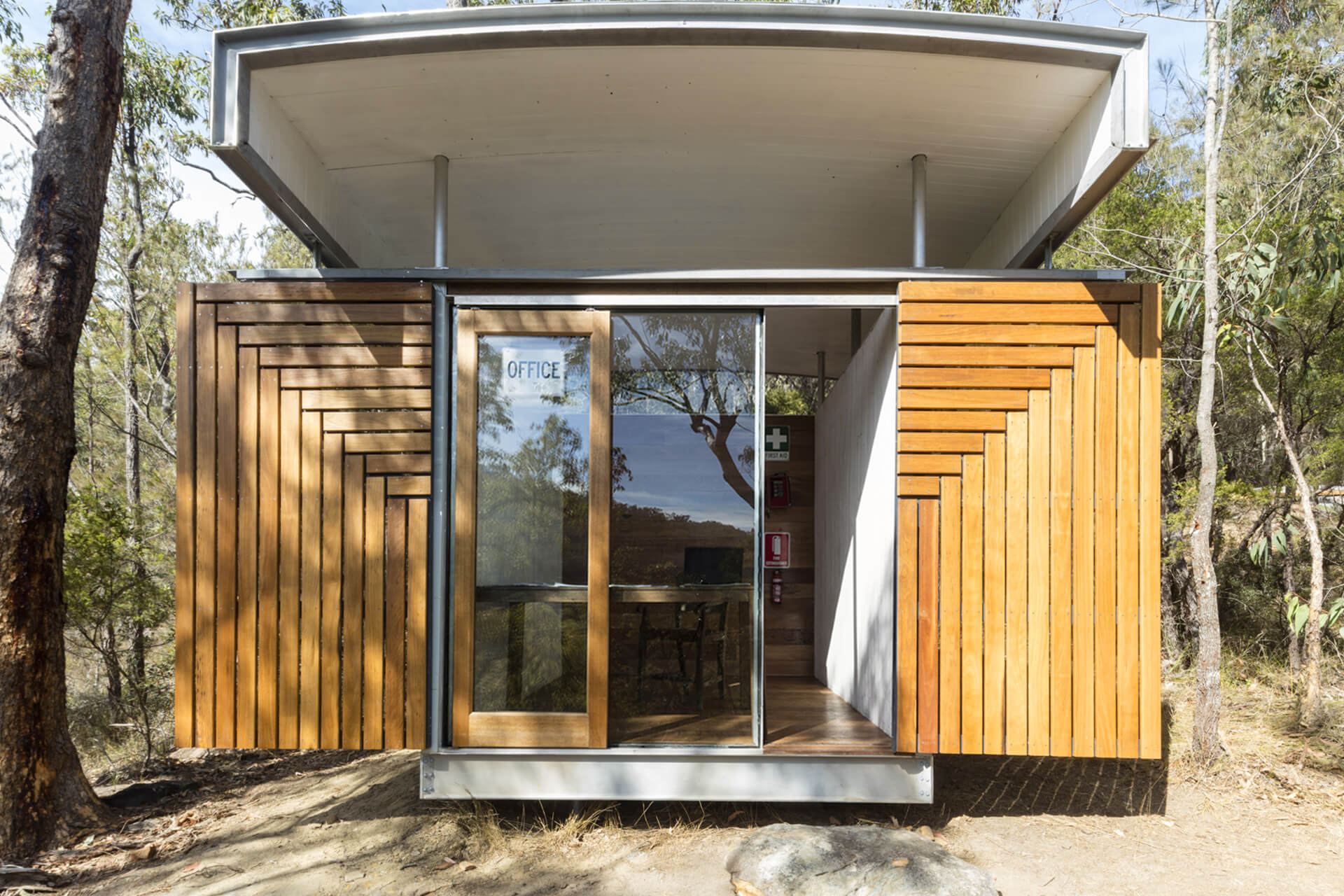 Outback Office: Mt White Recycled Materials Prefab Building