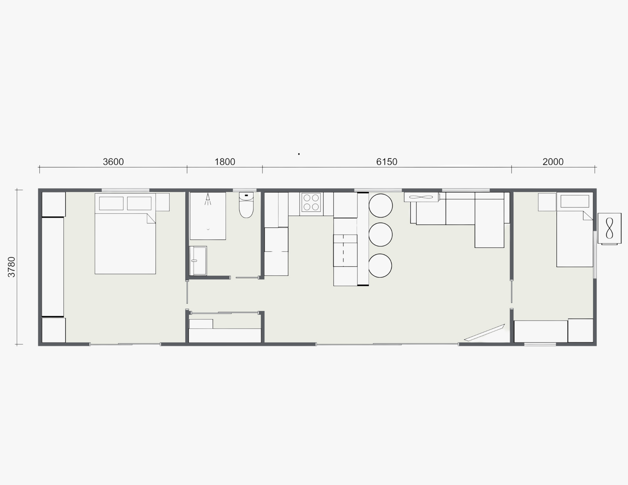 Floor plan · Karapiro Coastal Two Bedroom Custom Cottage Display Home
