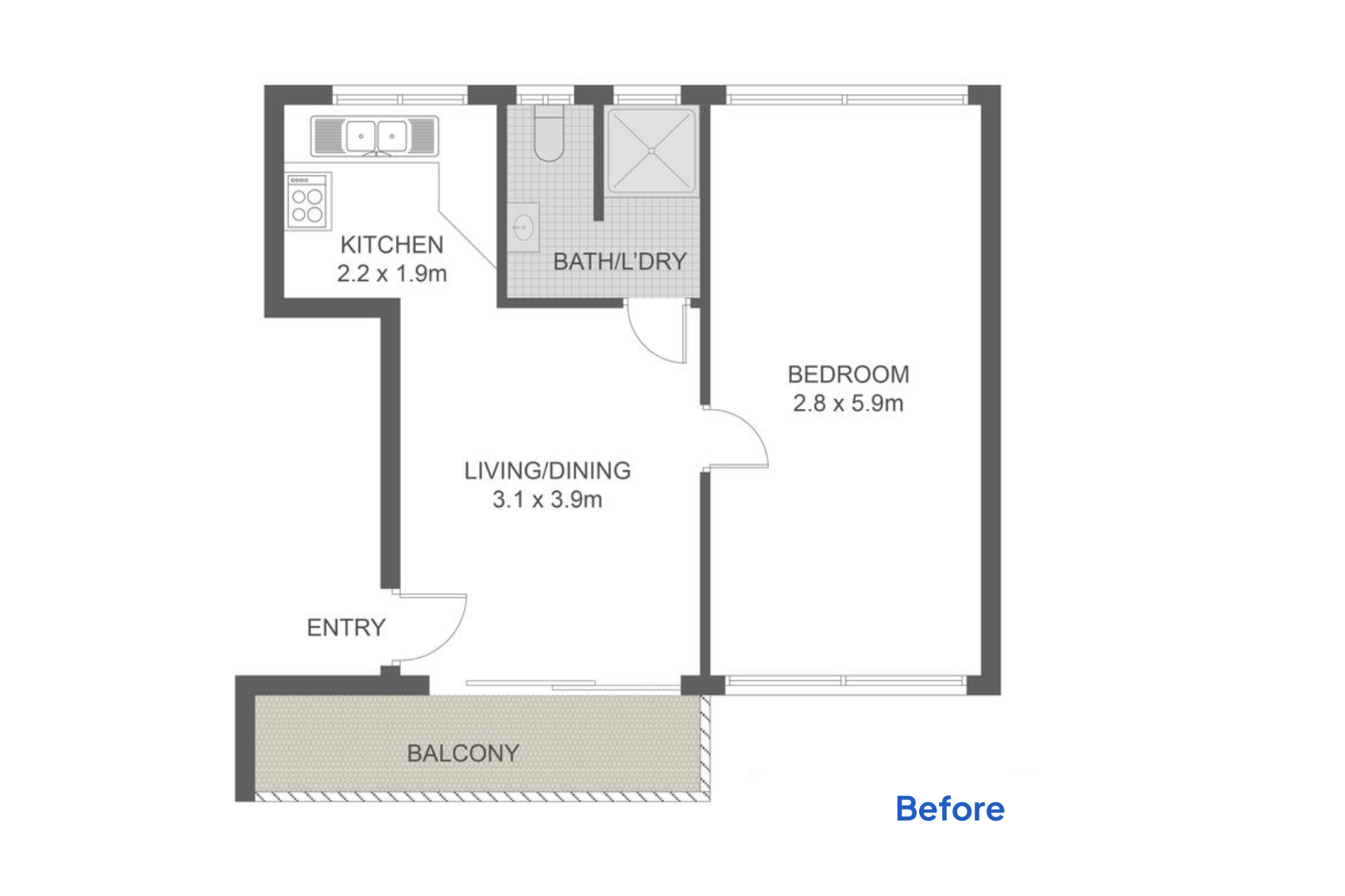 Floor plan · Newtown Apartment Renovation Increases Rental Income