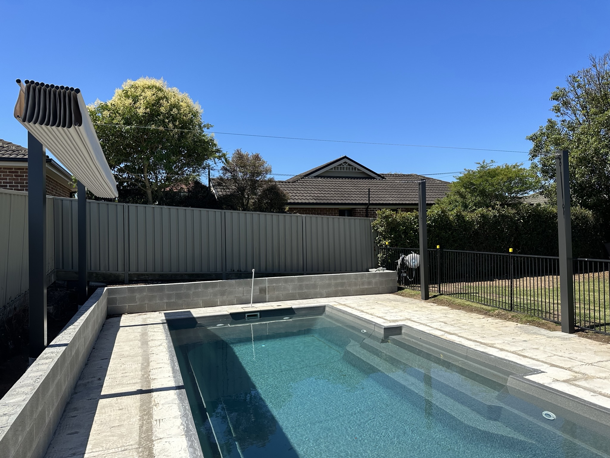 New Lambton Pool Shaderunner Awning Installation Project