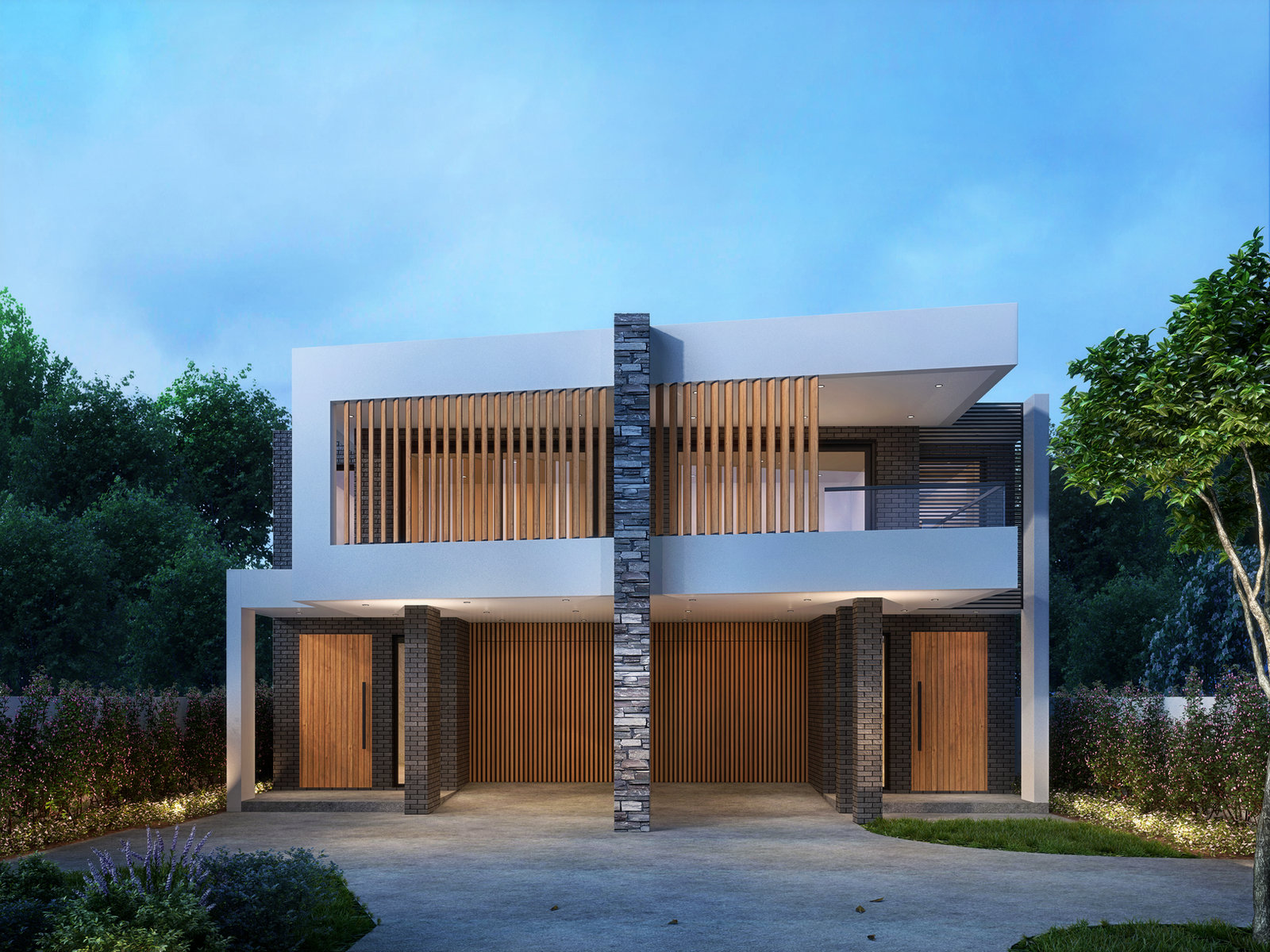 تصميم واجهة مشروع دوبلكس في Peakhurst