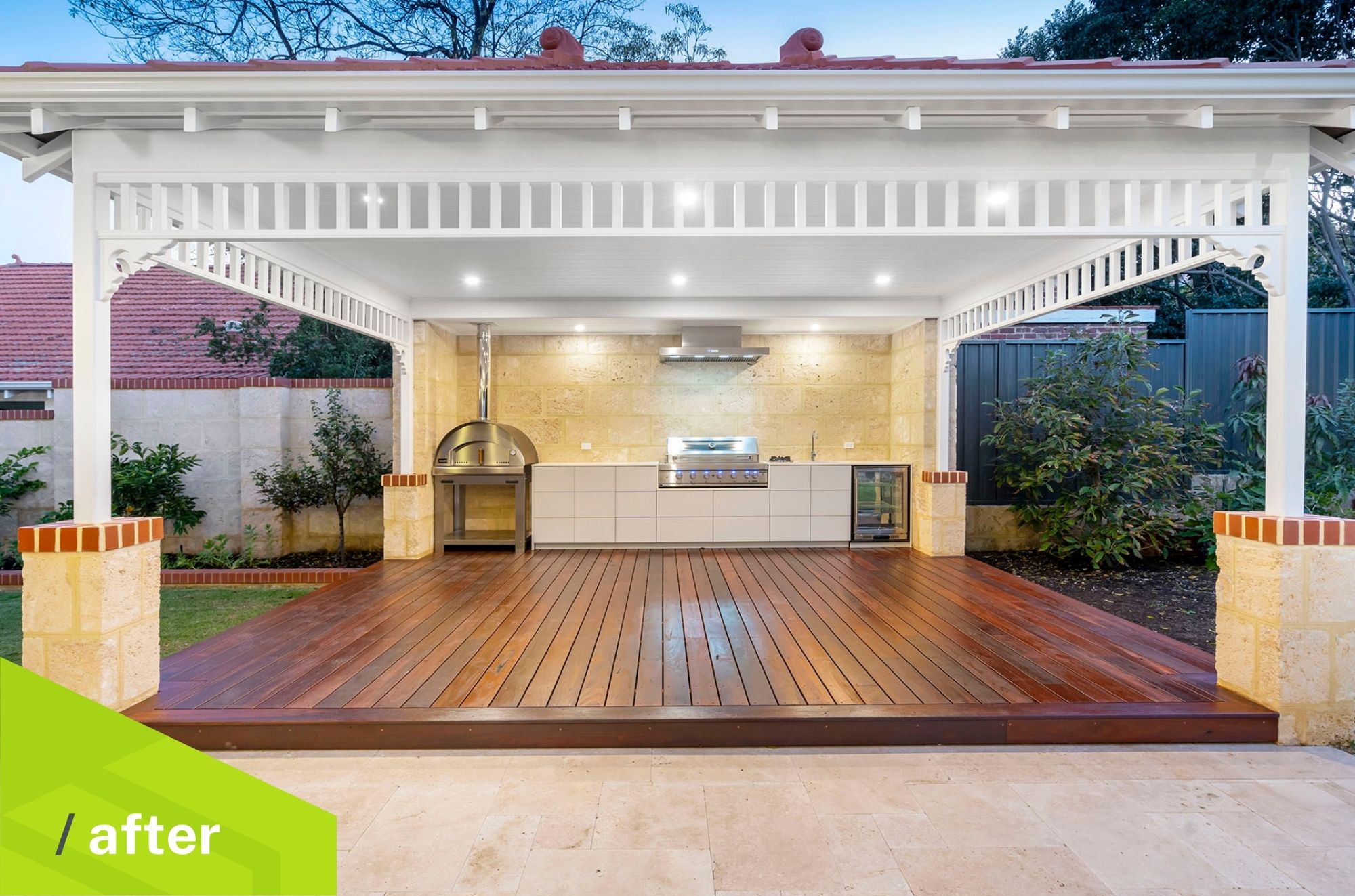 Mt Lawley Residential Outdoor Space Renovation, Including Pergola and Outdoor Kitchen