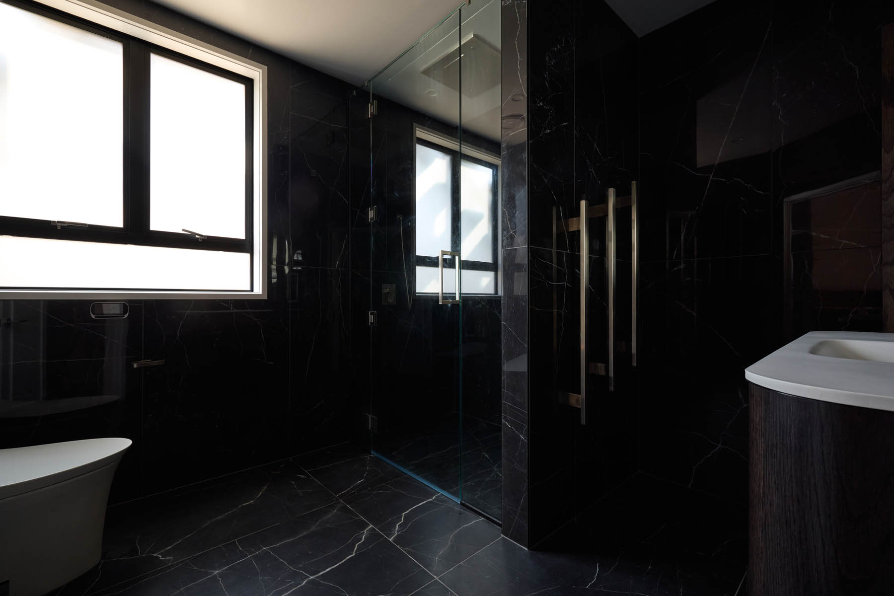 Black Bathroom Complete Renovation