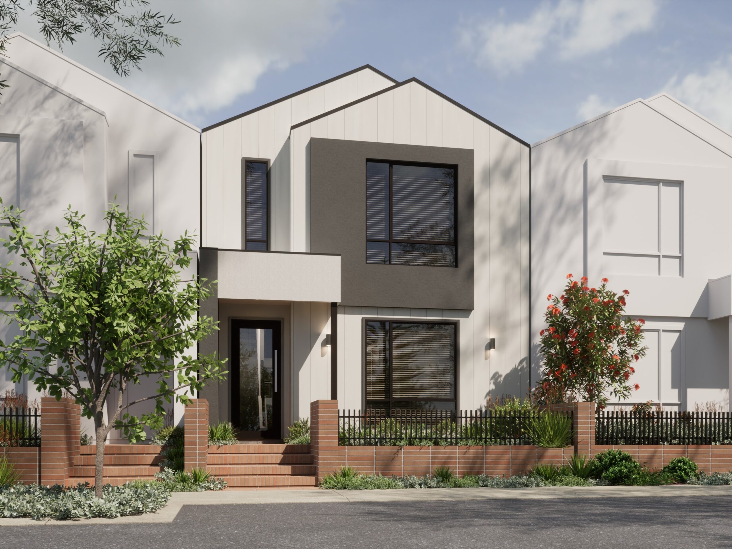 Double-storey family home with dual aspect on a narrow block in Balcatta
