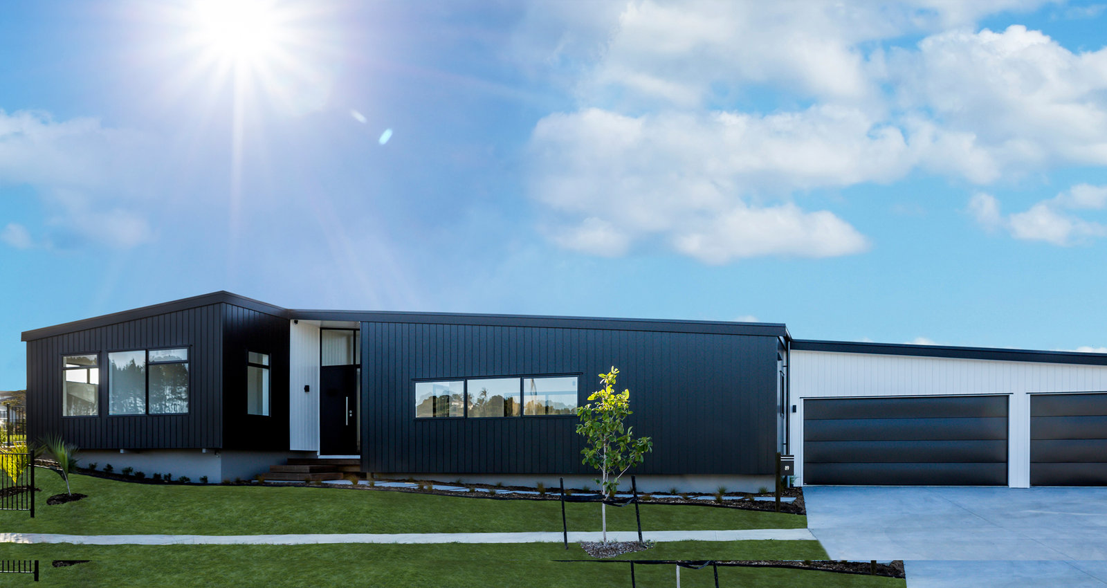 Auckland Millwater architectural design barn-style residence