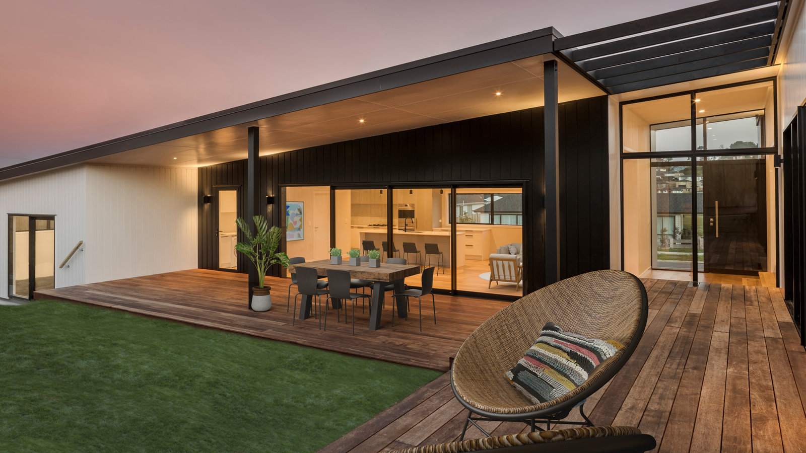 Auckland Millwater architectural design barn-style residence