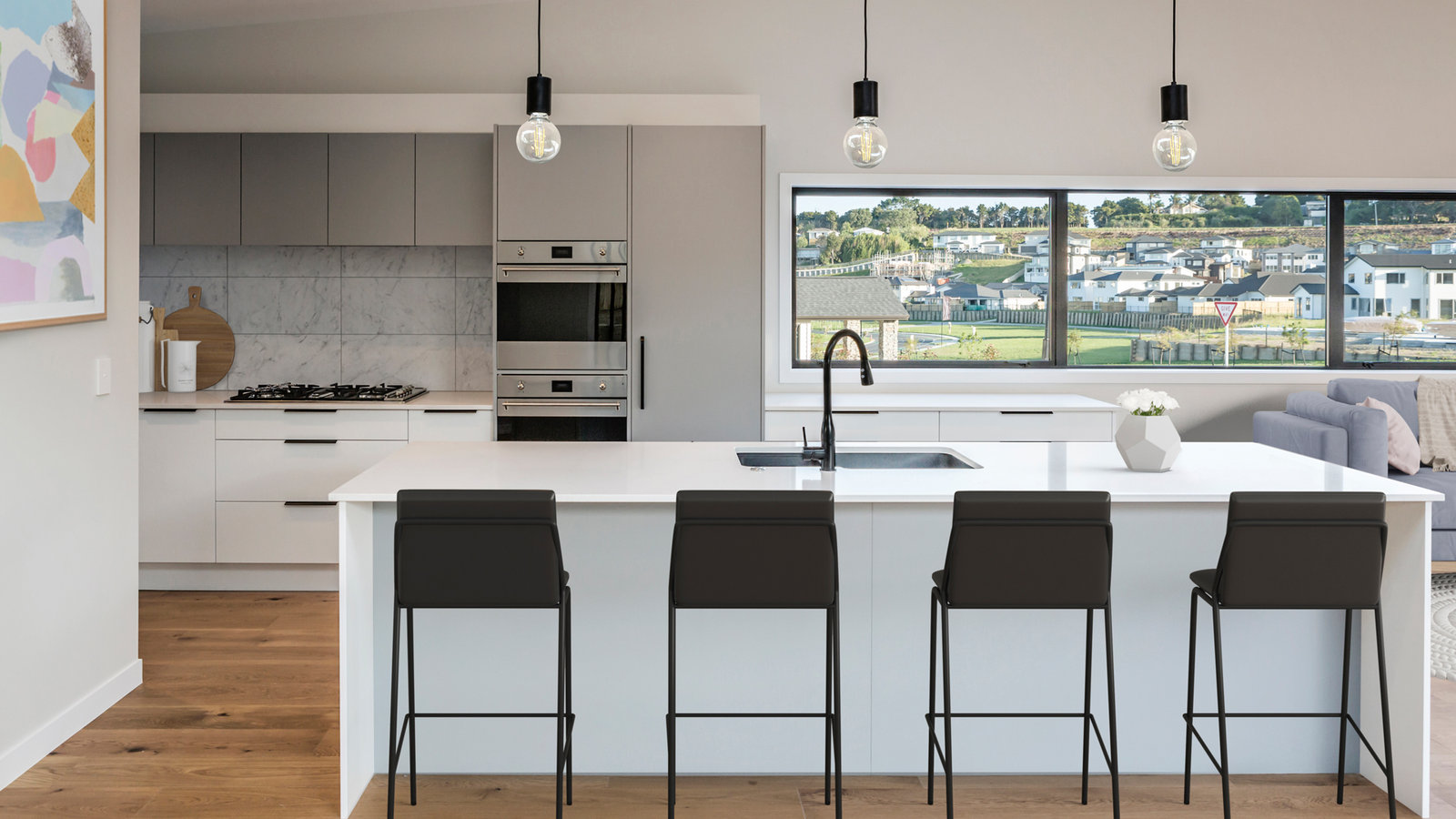 Auckland Millwater architectural design barn-style residence