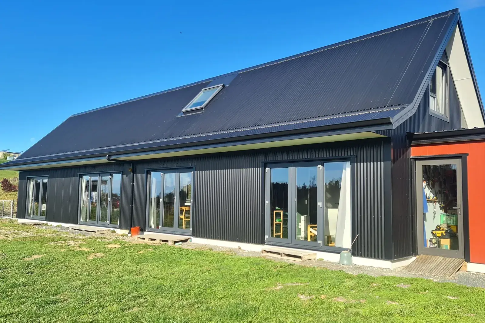 Redwood Valley Black Corrugated SIPs Residence