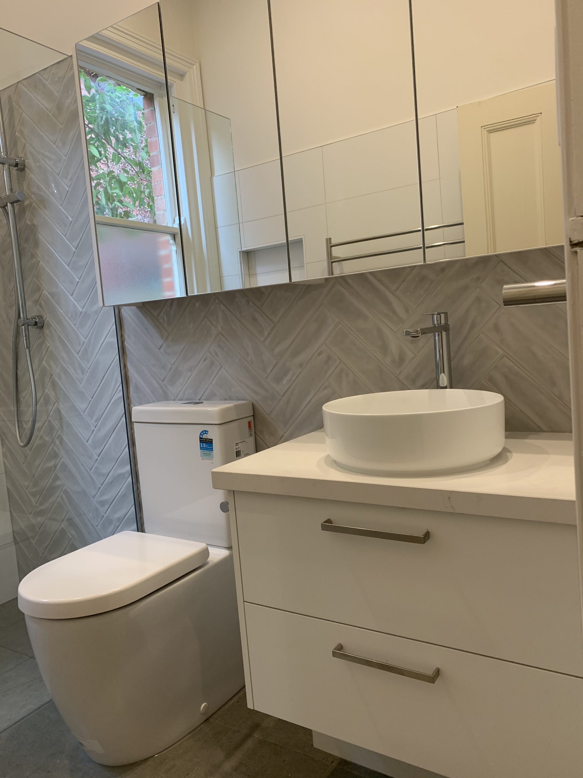 Kew Bathroom Renovation, Custom Vanity
