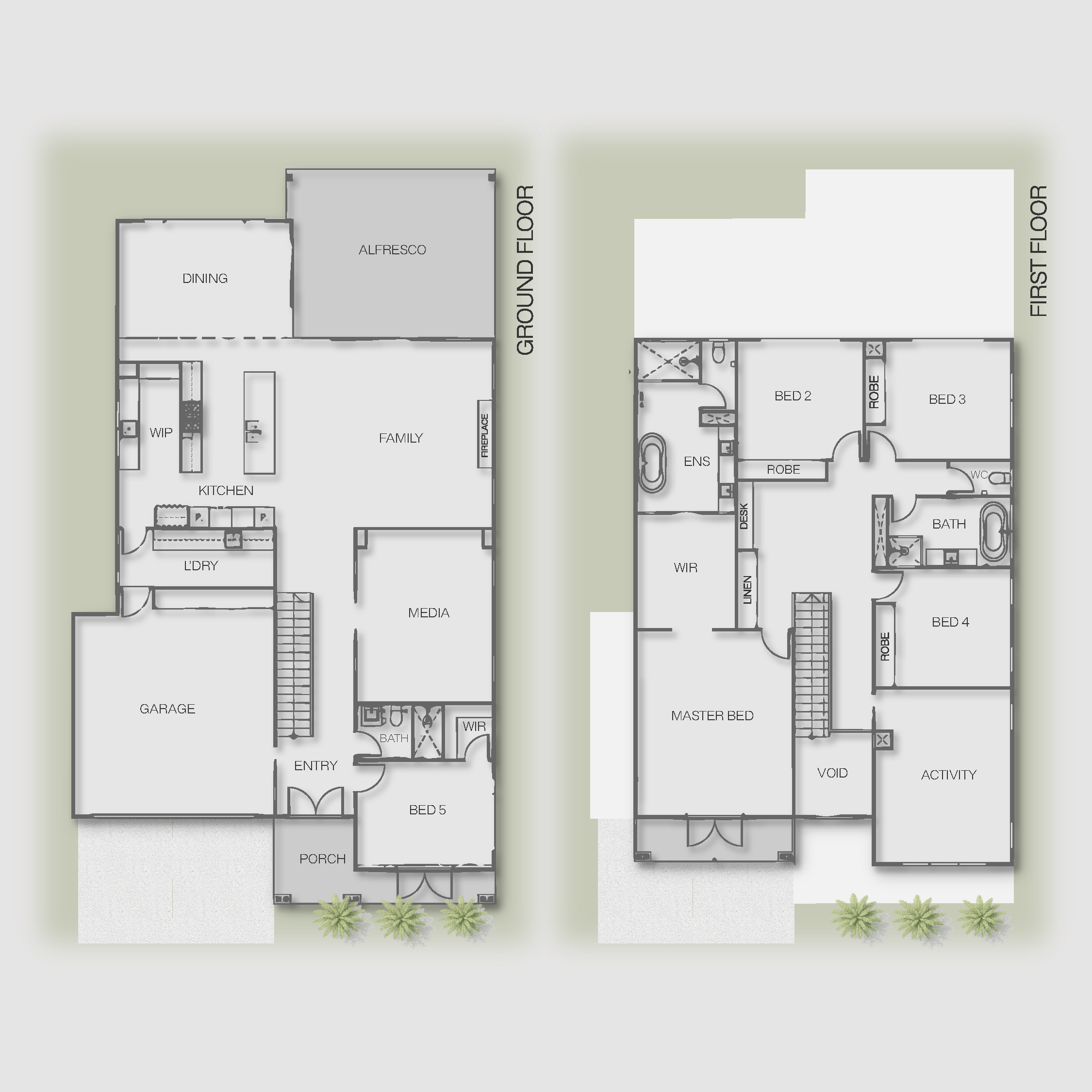 平面图 · Camp Hill 定制新家,现代明亮有质感