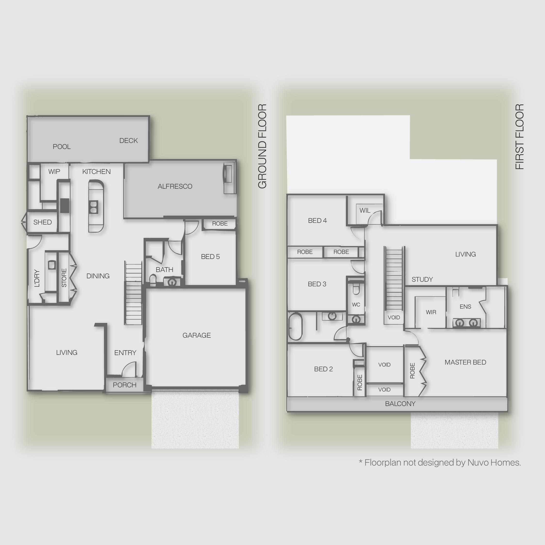平面图 · Coorparoo 明亮活泼的定制新居