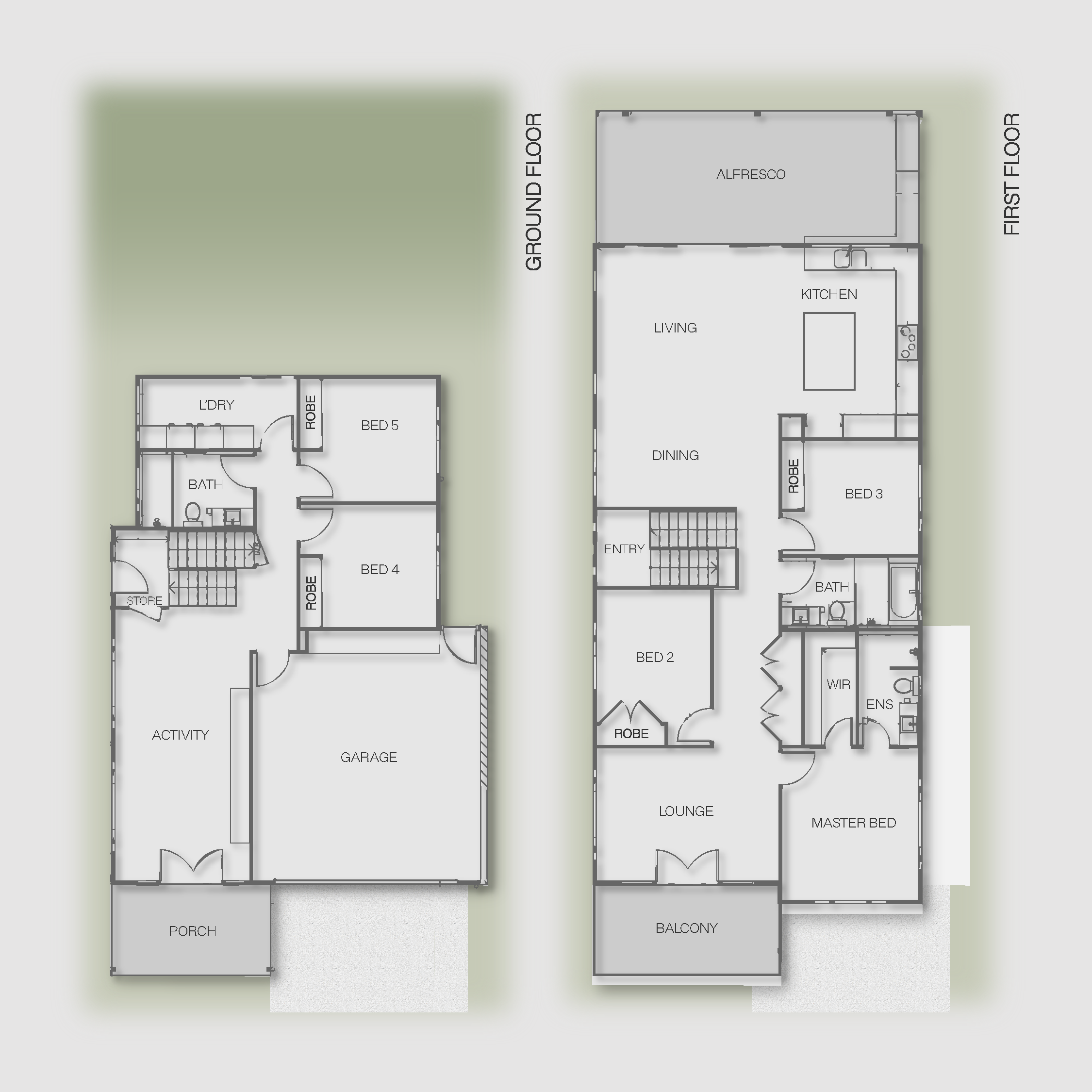 平面图 · Ashgrove 温馨复古风定制住宅