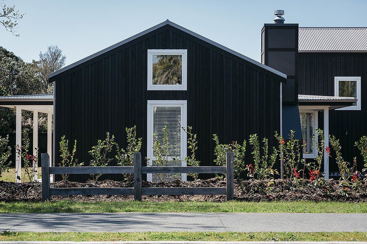 Black and white architect-designed new home at Point Wells