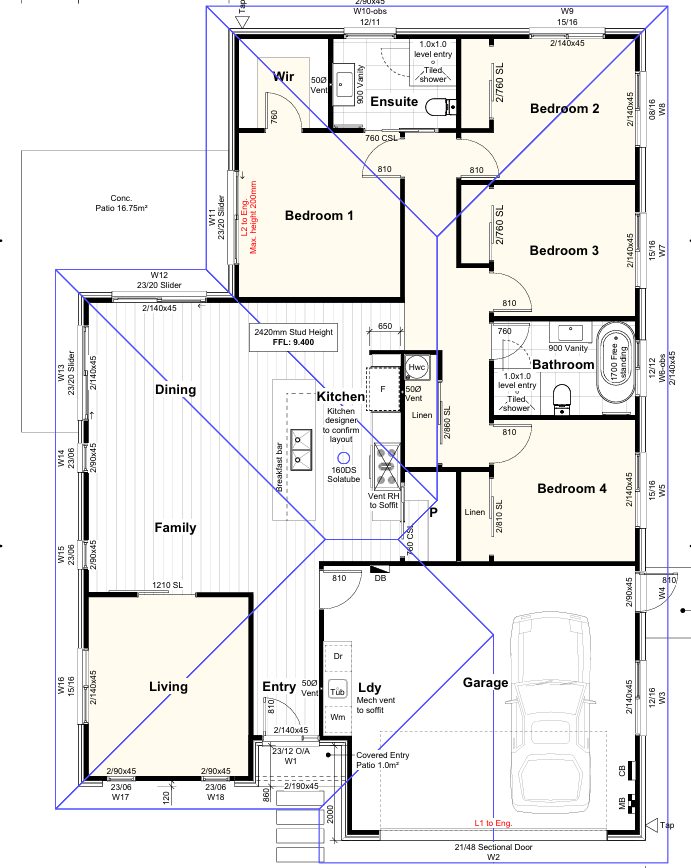 Floor plan · Penrith display home in Clevedon, 180 sqm four bedroom