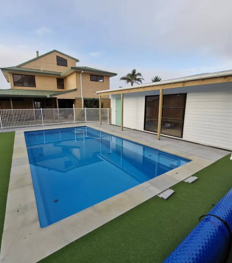 Hibiscus Coast Pool Concrete Patio and Artificial Grass Landscape Renovation