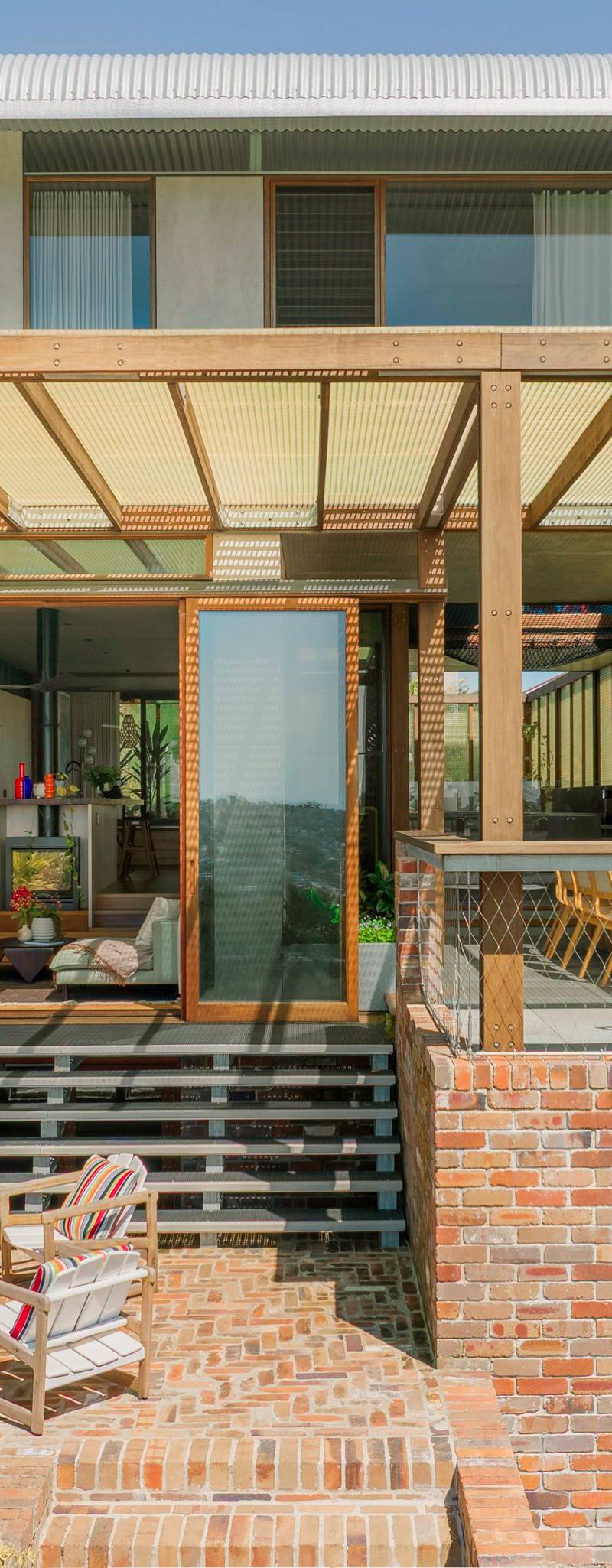 Northbridge Sustainable Home, Butterfly Roof with Private Courtyard