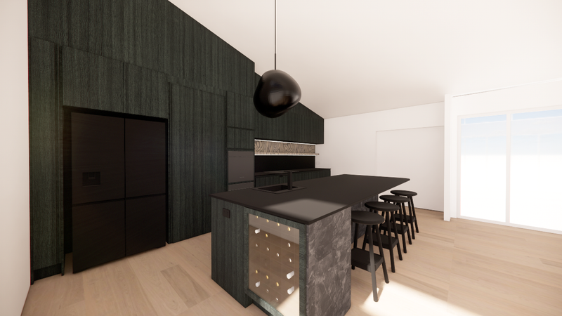 Dark Luxury: 1990s Residential Interior Renovation